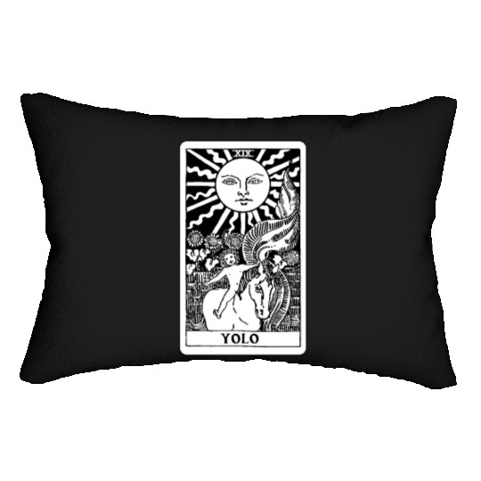 Y O L O - Sun Tarot Card Lumbar Pillows