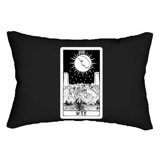 WTF - The Moon Tarot Card Lumbar Pillows