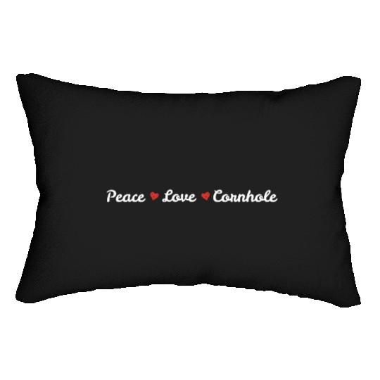 Peace love cornhole heart Lumbar Pillows