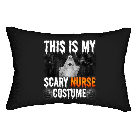 Scary Nurse Costume Funny Halloween Angry Boo Lumbar Pillows