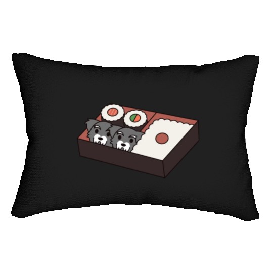 Sushi Bento Box Schnauzer Lumbar Pillows