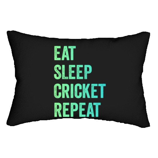 Eat sleep cricket repeat | Cricket Lover Lumbar Pillows