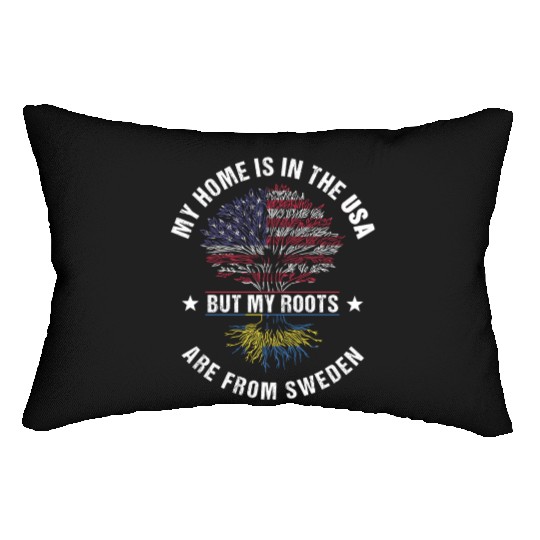 Sweden American Country Heritage Flags Lumbar Pillows