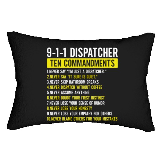 911 Dispatcher Ten Commandments Gold Line Operator Lumbar Pillows