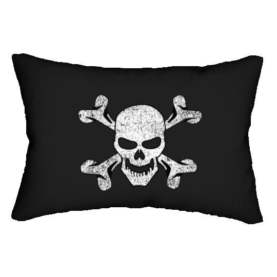 Plain Vintage Skull And Crossbones Lumbar Pillows