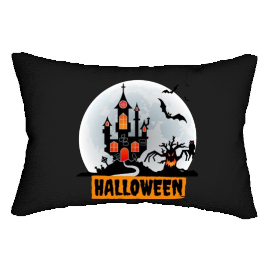 Halloween night story series Lumbar Pillows