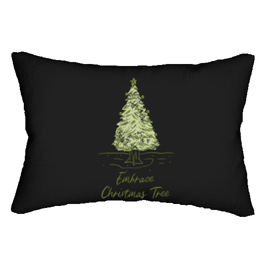 embrace the christmas tree funny christmas 2022 Lumbar Pillows