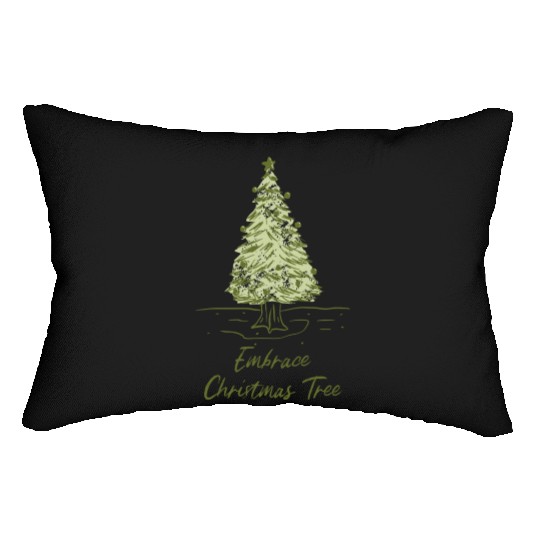 embrace the christmas tree funny christmas 2022 Lumbar Pillows
