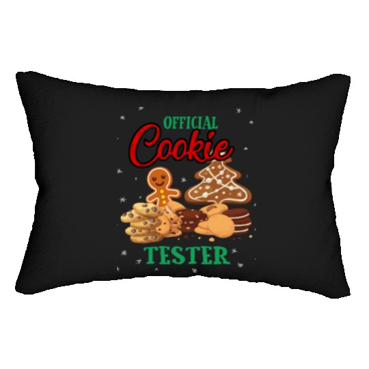 Official Cookie Taster Christmas Cute Holiday Lumbar Pillows