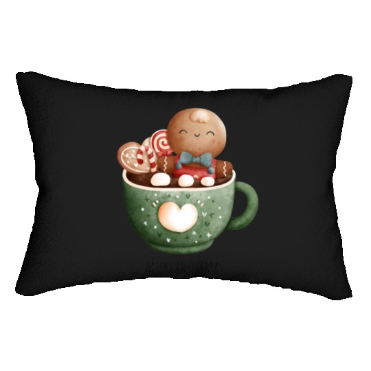Christmas Gingerbread Graphic Lumbar Pillows