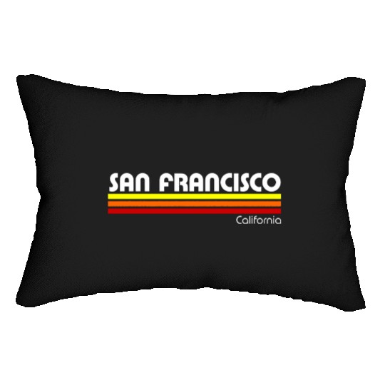 San Francisco California Retro Lumbar Pillows
