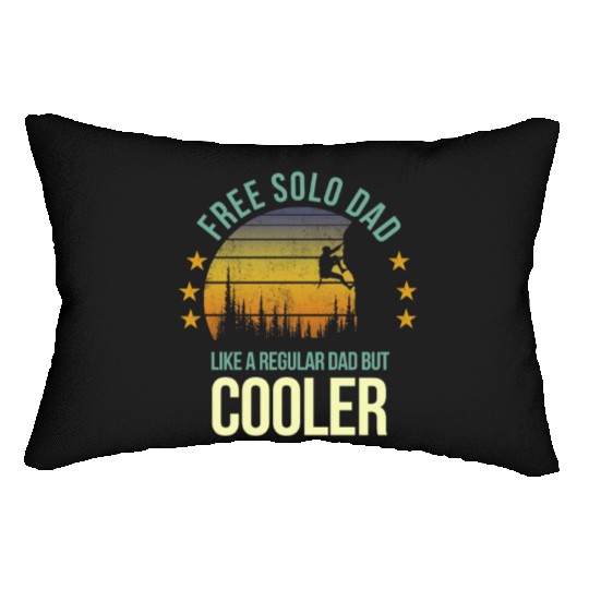 Funny Free Solo Dad Cool Rock Climbing Climber Lumbar Pillows