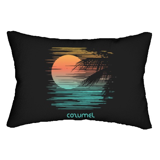 Artistic Cozumel Mexico Palm Tree Vacation Lumbar Pillows