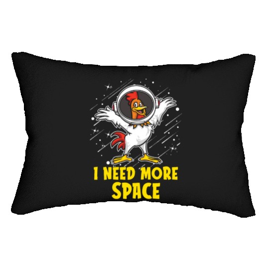 Rooster Cock Astronaut I Need More Space Lumbar Pillows