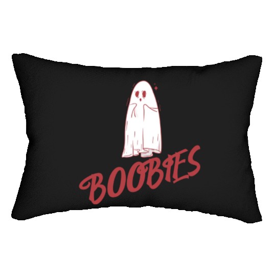 Surprised ghost loves boobies, Boo halloween Lumbar Pillows