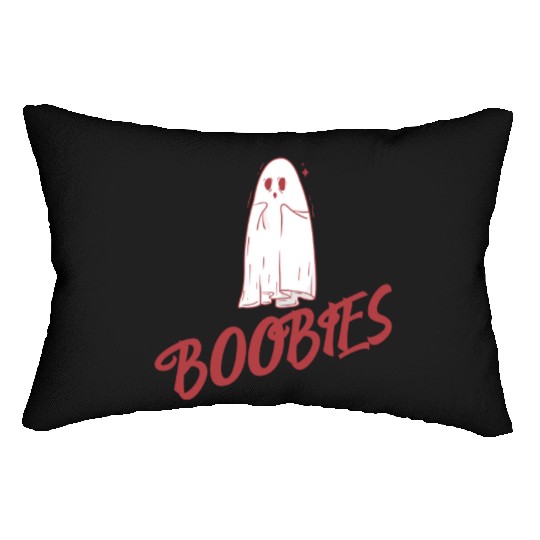 Surprised ghost loves boobies, Boo halloween Lumbar Pillows