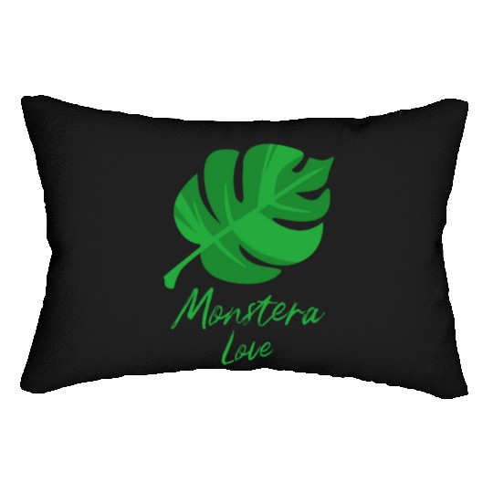 Monstera Love leaf green plant passion gift idea Lumbar Pillows