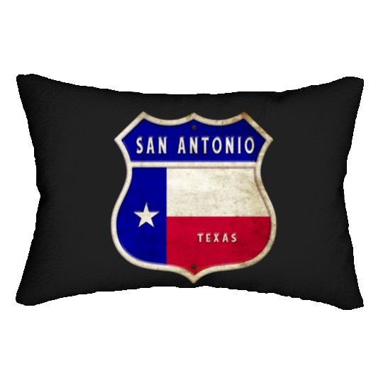 San Antonio Texas coat of arms flag design Lumbar Pillows