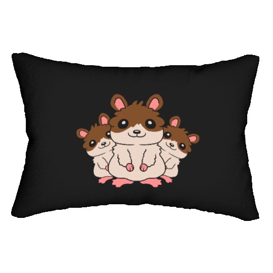 mom hamster kids crew Lumbar Pillows