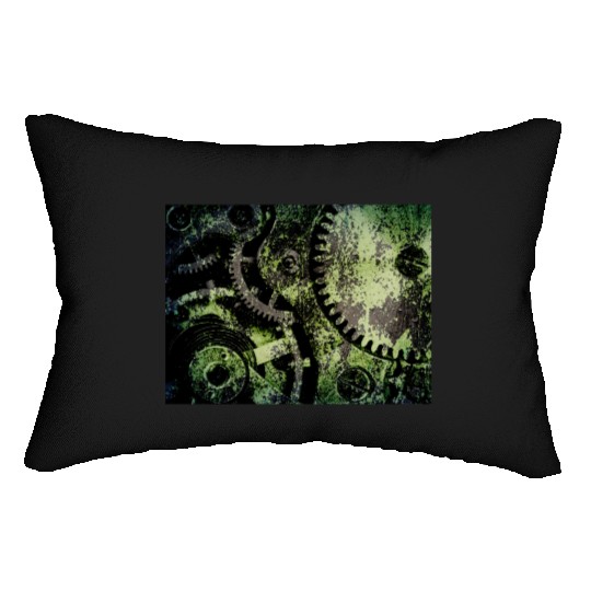 Clock Mechanism Copper Oxide Steampunk Abstract Lumbar Pillows