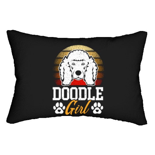 Doodle Girl Goldendoodle Dog Lover Puppy Paw Love Lumbar Pillows