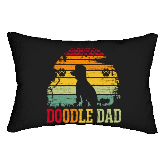 Doodle Dad Goldendoodle Dog Lover Puppy Paw Love Lumbar Pillows