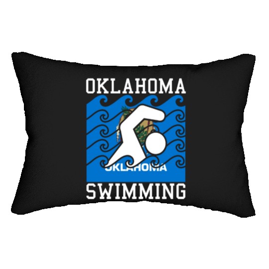 Oklahoma Flag Swimming Team Swim Swimmer US State Lumbar Pillows