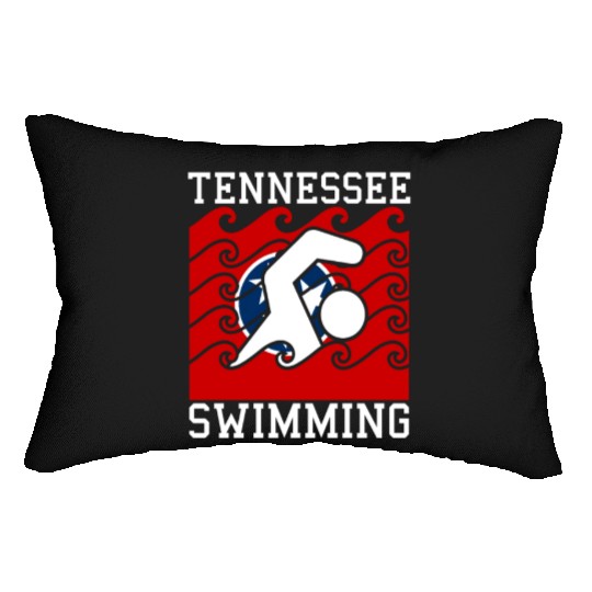 Tennessee Flag Swimming Team Swim Swimmer US State Lumbar Pillows