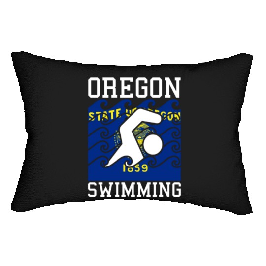 Oregon Flag Swimming Team Pacific Swim Swimmer US Lumbar Pillows