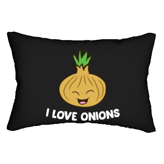 Onion - I love onions Lumbar Pillows