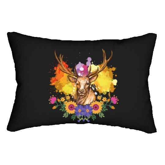 Women Dirndl Deer Oktoberfest Lumbar Pillows
