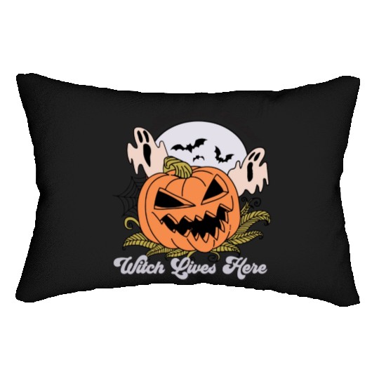 Beware a Wicked Witch Lives Here Lumbar Pillows