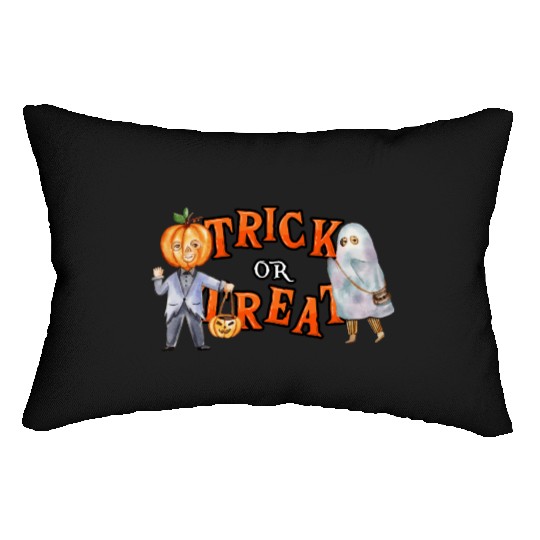 Trick or Treat halloween cute pumpkin Lumbar Pillows