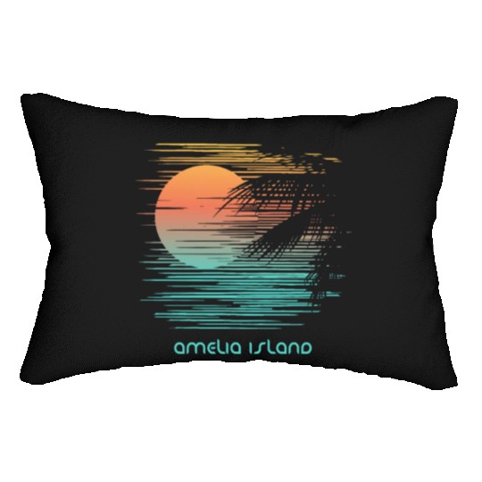 Artistic Amelia Island Florida Palm Tree Vacation Lumbar Pillows