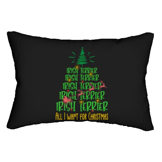 Irish Terrier Christmas Dog breed Christmas Tree Lumbar Pillows