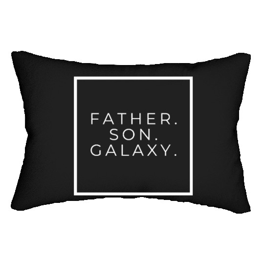 Father. Son. Galaxy. Logo White Lettering Lumbar Pillows