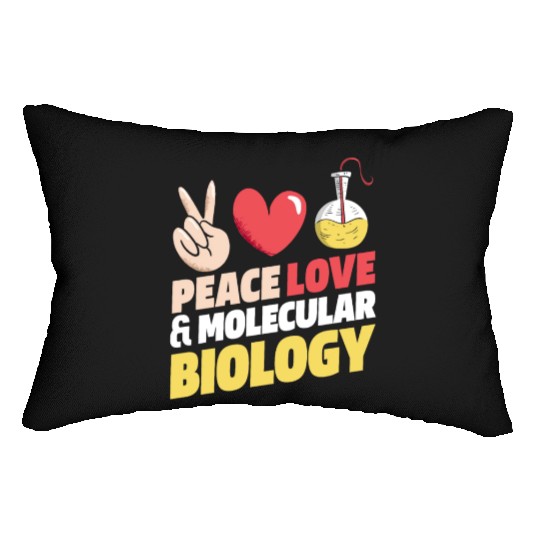 Biology Biologist Peace Love Lumbar Pillows
