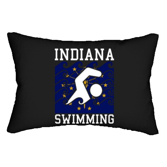 Indiana Flag Swimming Team Swim Swimmer US State Lumbar Pillows