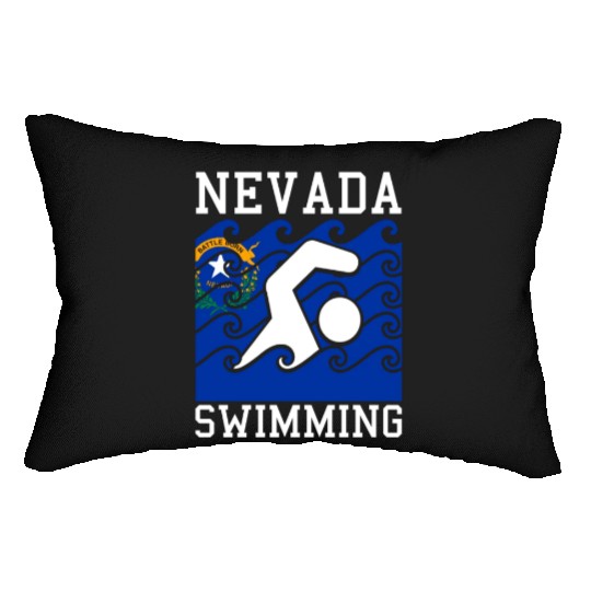 Nevada Flag Swimming Team Swim Swimmer US State Lumbar Pillows