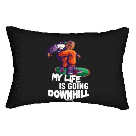 Snowboard holiday Winter holidays mountains Lumbar Pillows