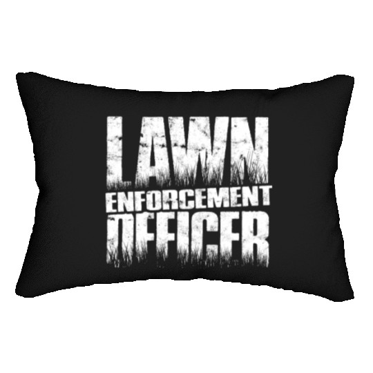Lawn Enforcement Officer - lawn mowing Lumbar Pillows