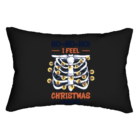 Christmas Holiday Skeleton Rib Cage Radiology Lumbar Pillows