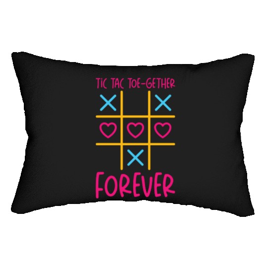Valentines Kids Family Tic Tac Toe game Lumbar Pillows