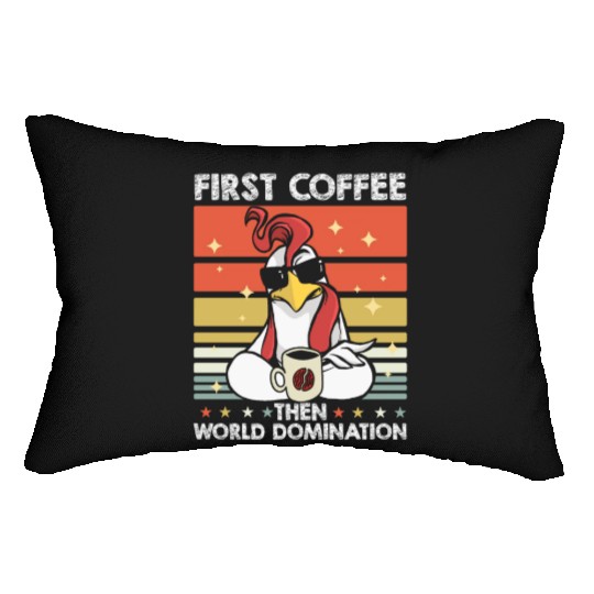 Rooster Cock Coffee Sunglasses Lumbar Pillows
