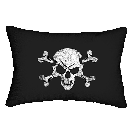 Grunge Pirate Skull And Crossbones Lumbar Pillows