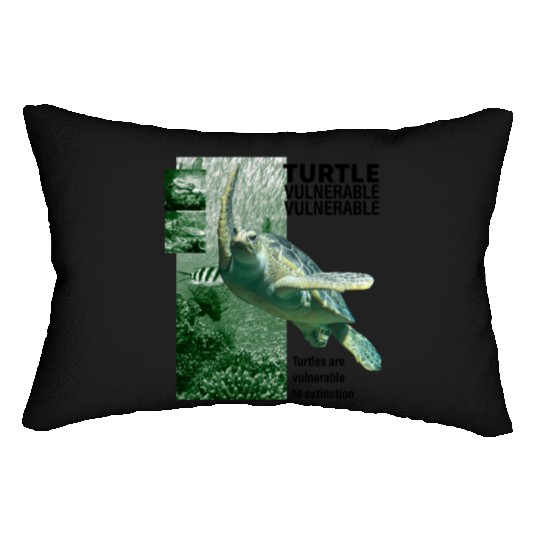 Turtle layout green Lumbar Pillows