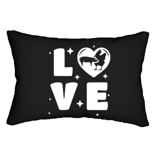 Funny Farming Love Pigs Chickens Raising Farmer Lumbar Pillows