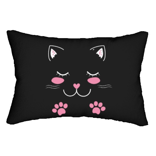 Adorable cat face Lumbar Pillows