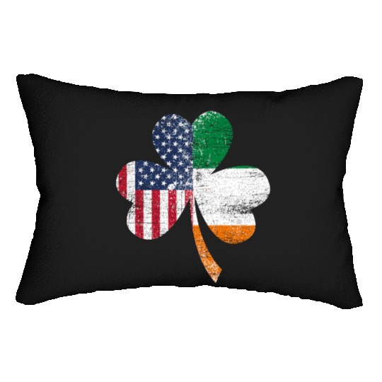 Shamrock Usa Flag Irish Ireland Lumbar Pillows