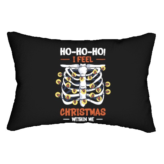 Christmas Holiday Skeleton Rib Cage Radiology Lumbar Pillows